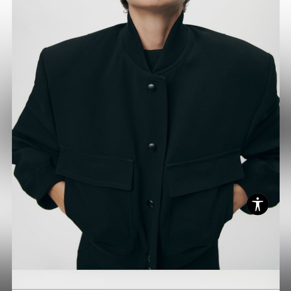 Zara Black Bomber Jacket